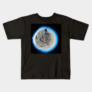Astronaut on tiny planet Kids T-Shirt